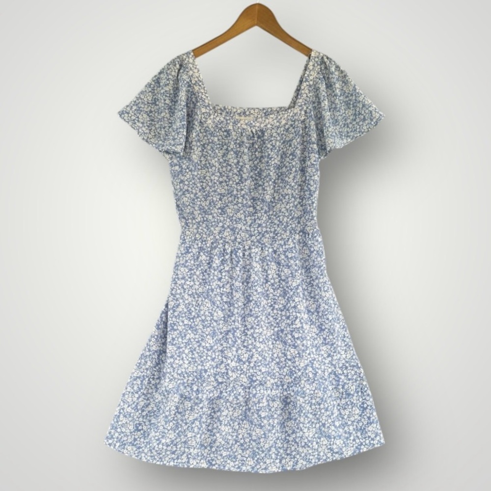 🍁Monteau Cottage Style Blue Floral Dress